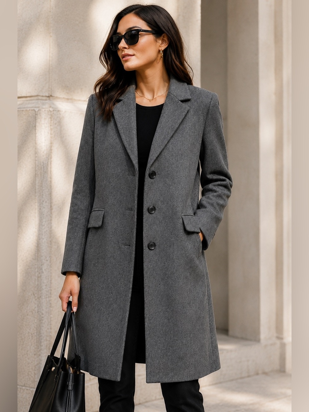 Sophisticated Women's Charcoal Coat